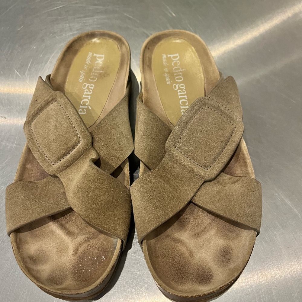 Pedro Garcia Tan Suede Sandals